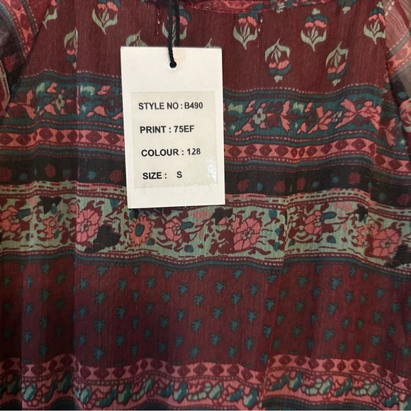 Revolve Boemo Bastille Midi Dress in Maroon Tiered Size Small NWT - Picture 7 of 14